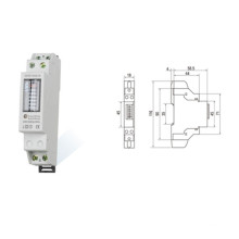 Einphasig zwei Draht DIN-Schiene Energie Kwh Meter